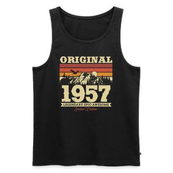 Vintage 1957 Cadeau d’anniversaire - Débardeur bio Premium Homme - noir - Devant - Michal (187cm)