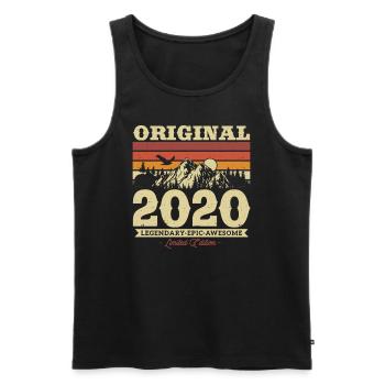 Cadeau d’anniversaire vintage 2020 3/4 ans - Débardeur bio Premium Homme - noir - Devant - Michal (187cm)