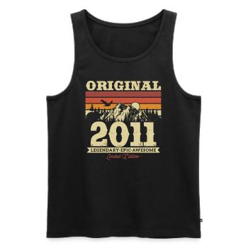 Vintage Birthday Gift 2011 12/13 years - Men's Premium Organic Tank Top - black - Front - Michal (187cm)