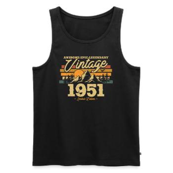 1951 Nostalgie Geburtstagsgeschenk - Männer Premium Bio Tank Top - Schwarz - Vorne - Michal (187cm)