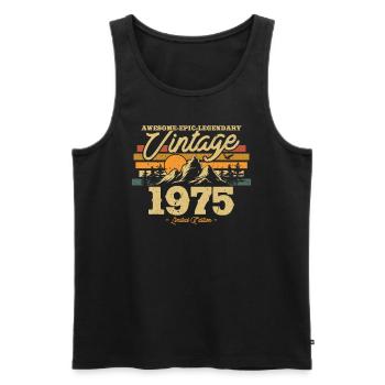 Birthday Gift Vintage 1975 48/49 years - Men's Premium Organic Tank Top - black - Front - Michal (187cm)