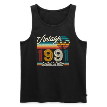 Vintage 1991 Gift Idea - Men's Premium Organic Tank Top - black - Front - Michal (187cm)