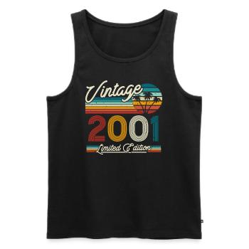 Vintage 2001 Gift - 22/23 years - Men's Premium Organic Tank Top - black - Front - AI Model Male 178 light (178cm)