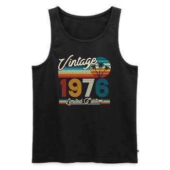 Vintage 1976 Birthday Gift - Men's Premium Organic Tank Top - black - Front - Michal (187cm)