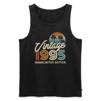Vintage 1995 Gift Idea - Men's Premium Organic Tank Top - black - Front - Michal (187cm)