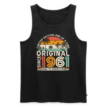 Vintage Birthday Gift 1961 62-63 years - Men's Premium Organic Tank Top - black - Front - Michal (187cm)