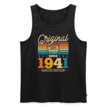 Originals 1941 82/83 Year Vintage Birthday - Men's Premium Organic Tank Top - black - Front - AI Model Male 178 light (178cm)
