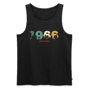 Vintage Nature Cadeau d’anniversaire 1966 - Débardeur bio Premium Homme - noir - Devant - Michal (187cm)