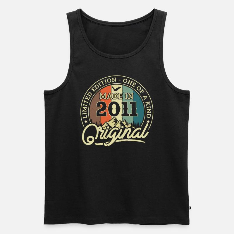 Retro Geburtstagsgeschenke 2011 12/13 Jahre - Männer Premium Bio Tank Top - Schwarz