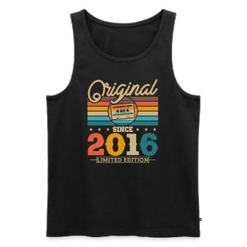 Retro Birthday Gift 2016, 7/8 years - Men's Premium Organic Tank Top - black - Front - Michal (187cm)
