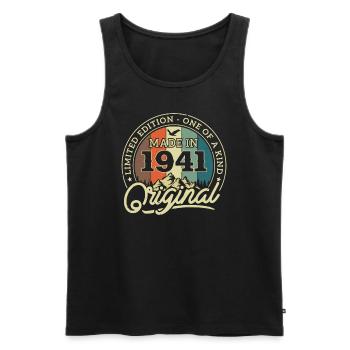 1941 Birthday Present - Men's Premium Organic Tank Top - black - Front - AI Model Male 178 light (178cm)