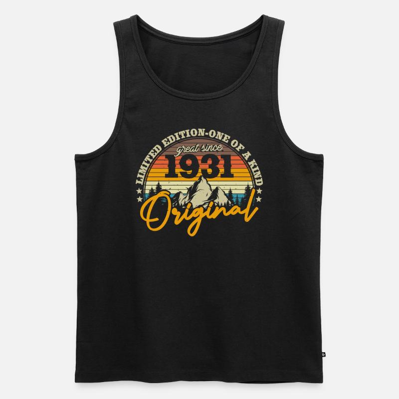 Nostalgisches Geschenk 1931 - Männer Premium Bio Tank Top - Schwarz