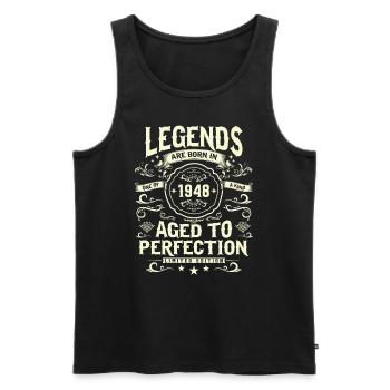 1948 Birthday legend - Men's Premium Organic Tank Top - black - Front - AI Model Male 178 light (178cm)