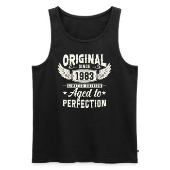 Legendary 1983 year of birth - Men's Premium Organic Tank Top - black - Front - AI Model Male 178 light (178cm)