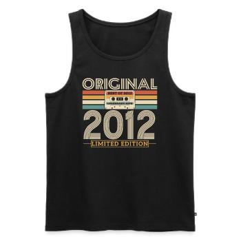 Vintage 2012 Born Legend - Männer Premium Bio Tank Top - Schwarz - Vorne - AI Model Male 178 light (178cm)