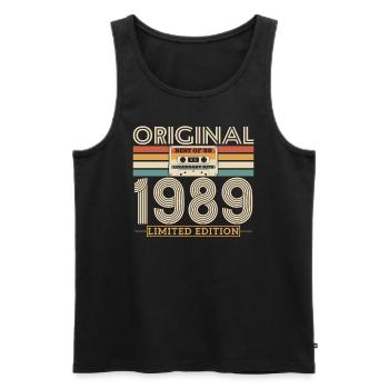 Année légendaire 1989 - Débardeur bio Premium Homme - noir - Devant - AI Model Male 178 light (178cm)