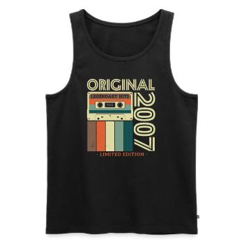 2007 Vintage Retro Shirt - Men's Premium Organic Tank Top - black - Front - Michal (187cm)