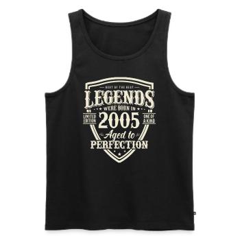Millésime légendaire 2005 - Débardeur bio Premium Homme - noir - Devant - Michal (187cm)