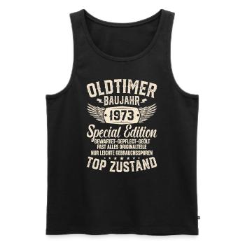 Goldener Jahrgang '73 - Männer Premium Bio Tank Top - Schwarz - Vorne - Michal (187cm)