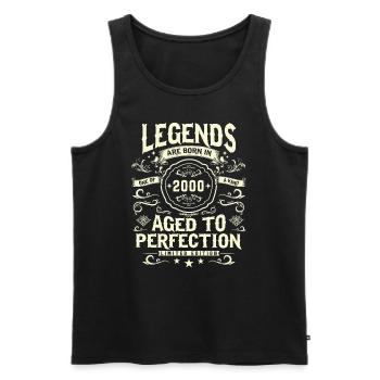 Legendary 23rd birthday in 2000 - Men's Premium Organic Tank Top - black - Front - AI Model Male 178 light (178cm)