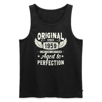 Legendary vintage 1959 - Men's Premium Organic Tank Top - black - Front - AI Model Male 178 light (178cm)