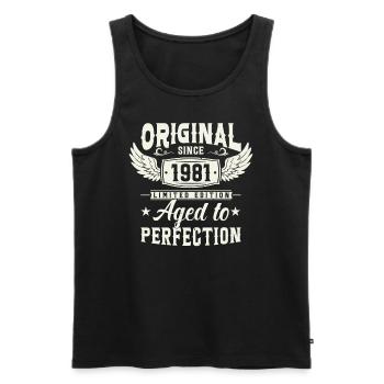 Anniversaire légendaire de 1981 - Débardeur bio Premium Homme - noir - Devant - Michal (187cm)