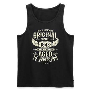 1942 Jahrgangsgeschenk - Männer Premium Bio Tank Top - Schwarz - Vorne - Michal (187cm)