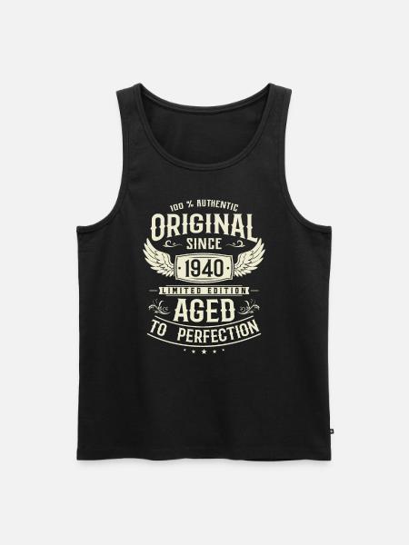 Retro Gift 83 Years - Men's Premium Organic Tank Top - black