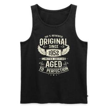 Cadeau nostalgique : anniversaire de 1952 - Débardeur bio Premium Homme - noir - Devant - Michal (187cm)
