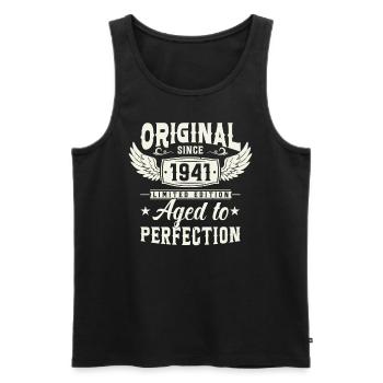 Pure nostalgia: 82 years vintage gift - Men's Premium Organic Tank Top - black - Front - Michal (187cm)