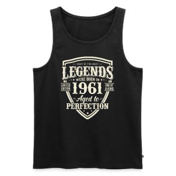 Cadeau d’anniversaire Vintage 1961 62 ans - Débardeur bio Premium Homme - noir - Devant - Michal (187cm)