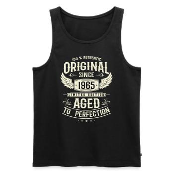 Millésime 1965 : 58/59 ans cadeau d’anniversaire - Débardeur bio Premium Homme - noir - Devant - Michal (187cm)