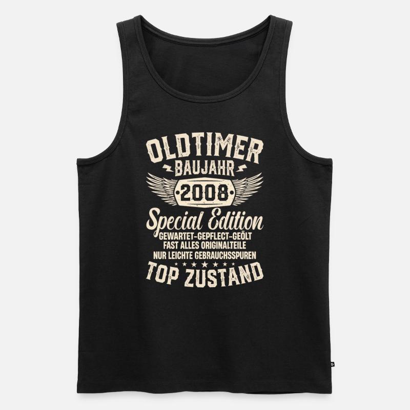 Retro Geschenk 2008er Oldtimer - Männer Premium Bio Tank Top - Schwarz