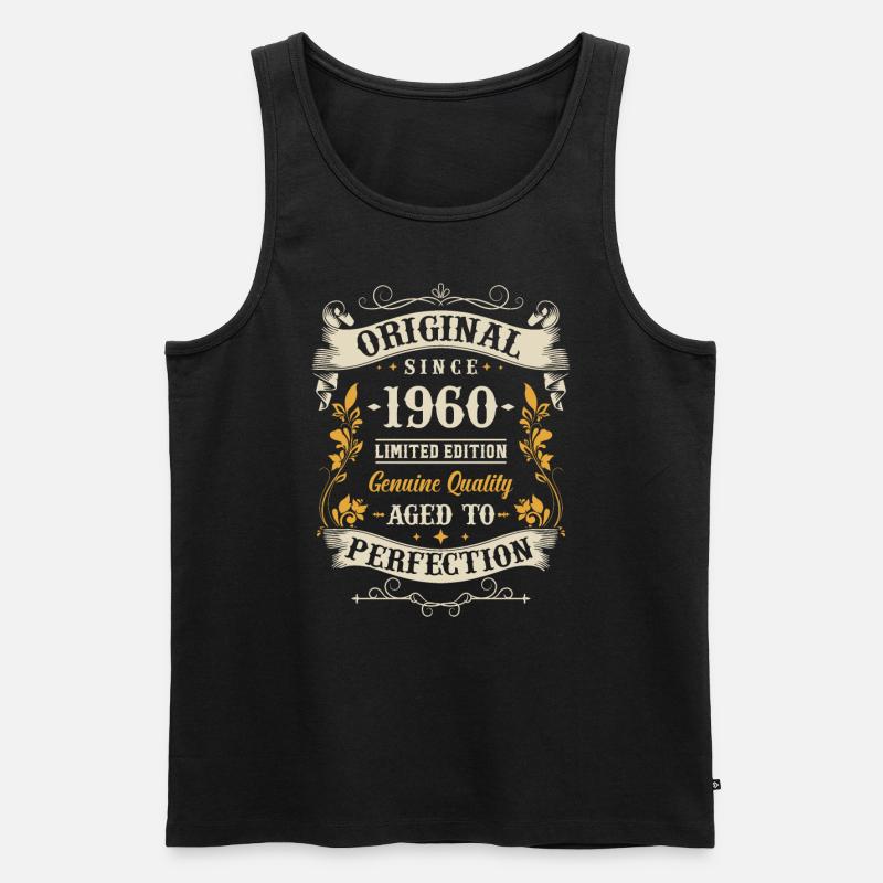 Jubiläumsgeschenk 63/64 Jahre - Männer Premium Bio Tank Top - Schwarz