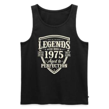 Année légendaire de naissance 1975 - Débardeur bio Premium Homme - noir - Devant - Michal (187cm)