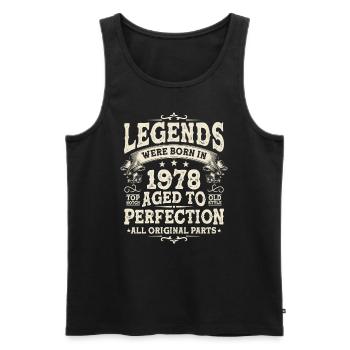 Legendary: Born in 1978, 45 years Legends - Men's Premium Organic Tank Top - black - Front - AI Model Male 178 light (178cm)