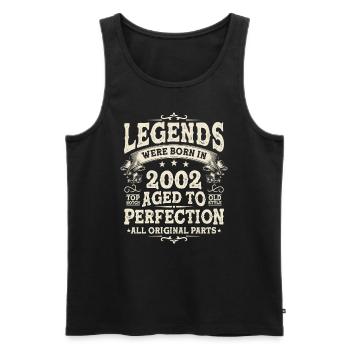 Legends born in 2002 - Men's Premium Organic Tank Top - black - Front - Michal (187cm)
