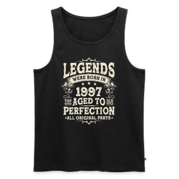 Vintage 1997: Legendary Birthday Present - Men's Premium Organic Tank Top - black - Front - Michal (187cm)