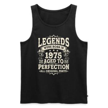 Legendary since 1975 - Men's Premium Organic Tank Top - black - Front - Michal (187cm)