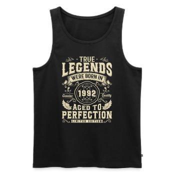 Légendaire : né en 1992 - Débardeur bio Premium Homme - noir - Devant - Michal (187cm)