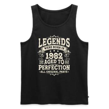 Legendary Birthday Gift Idea 1982 - Men's Premium Organic Tank Top - black - Front - Michal (187cm)