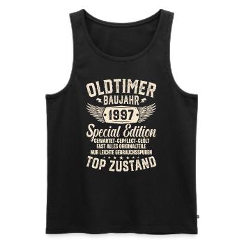 Kultiges Geschenk '97er Oldtimer - Männer Premium Bio Tank Top - Schwarz - Vorne - Michal (187cm)