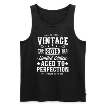 Retro Gift 2019 4/5 years - Men's Premium Organic Tank Top - black - Front - Michal (187cm)