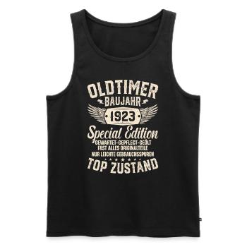 1923 Oldtimer Geburtstagsgeschenk - Männer Premium Bio Tank Top - Schwarz - Vorne - AI Model Male 178 light (178cm)