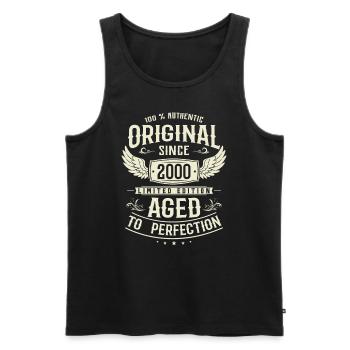 Unique Vintage Gift 2000 23/24 Years - Men's Premium Organic Tank Top - black - Front - Michal (187cm)