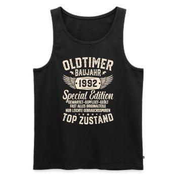 Vintage Oldtimer Baujahr 1992 - Männer Premium Bio Tank Top - Schwarz - Vorne - AI Model Male 178 light (178cm)