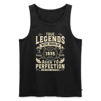 Né en 1935 : une année de légendes - Débardeur bio Premium Homme - noir - Devant - Michal (187cm)