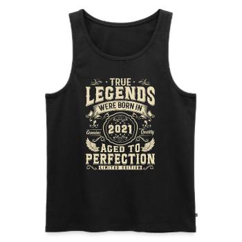 Cadeau d’anniversaire légendaire 2021 - Débardeur bio Premium Homme - noir - Devant - AI Model Male 178 light (178cm)