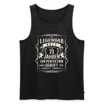 71 Jahre Perfektion - Männer Premium Bio Tank Top - Schwarz - Vorne - Michal (187cm)
