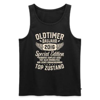 2016 Oldtimer Geschenk - Männer Premium Bio Tank Top - Schwarz - Vorne - AI Model Male 178 light (178cm)